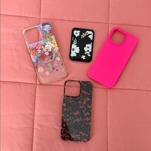 Kate Spade Floral, Black, Pink, and Tortoise Phone Case Set